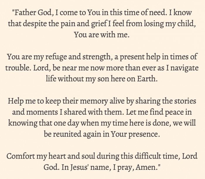 A Prayer For The Loss Of A Child